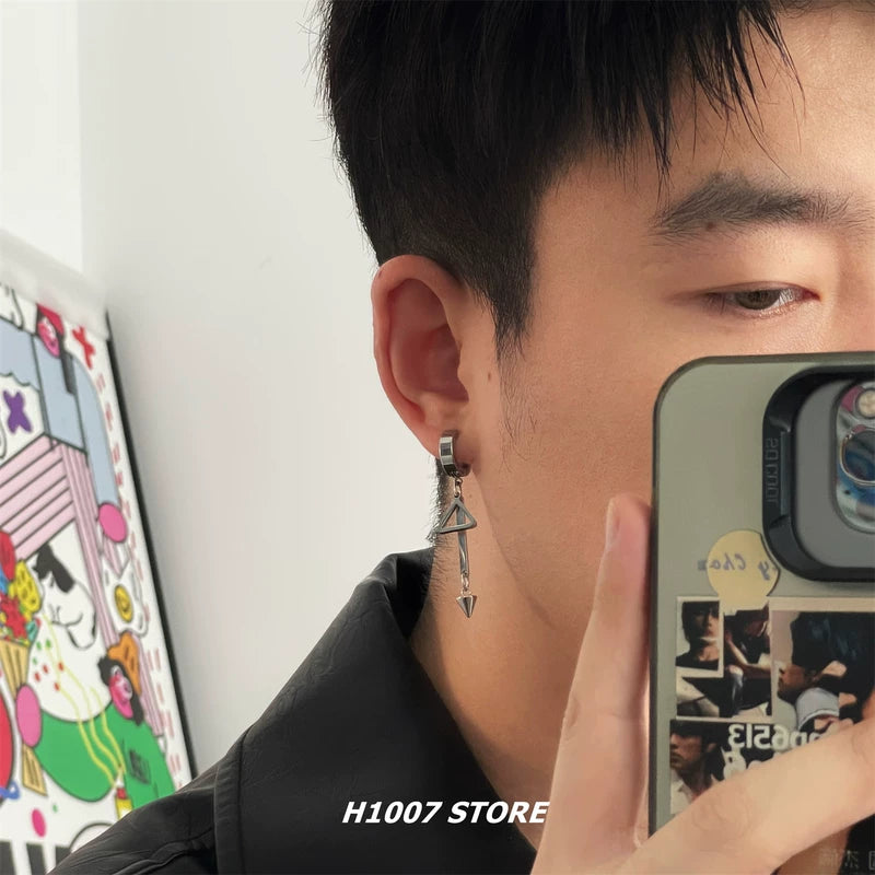 Titanium Steel Geometric Dangle Earrings