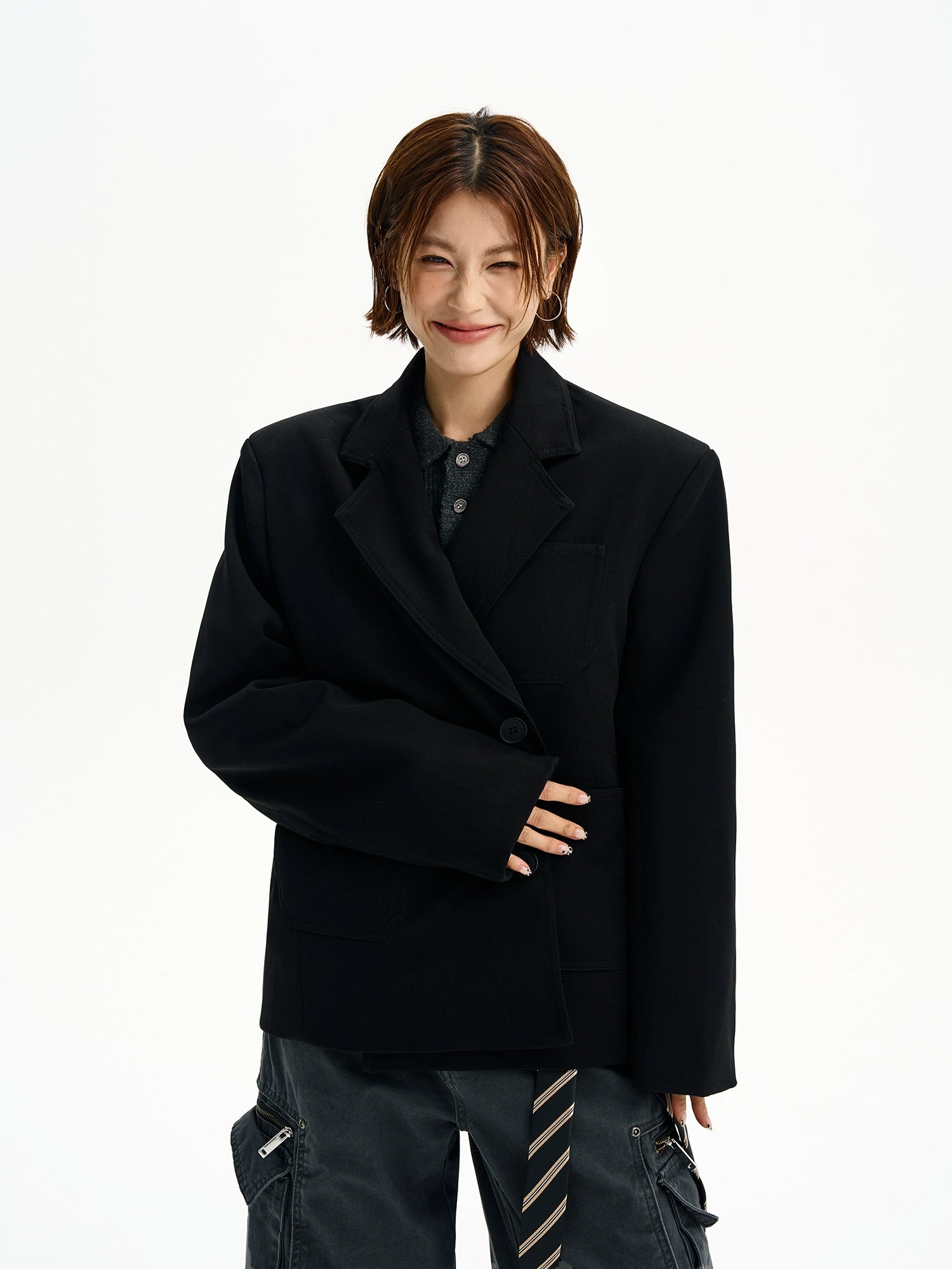 Giacca da abito in stile jersey casual retro 