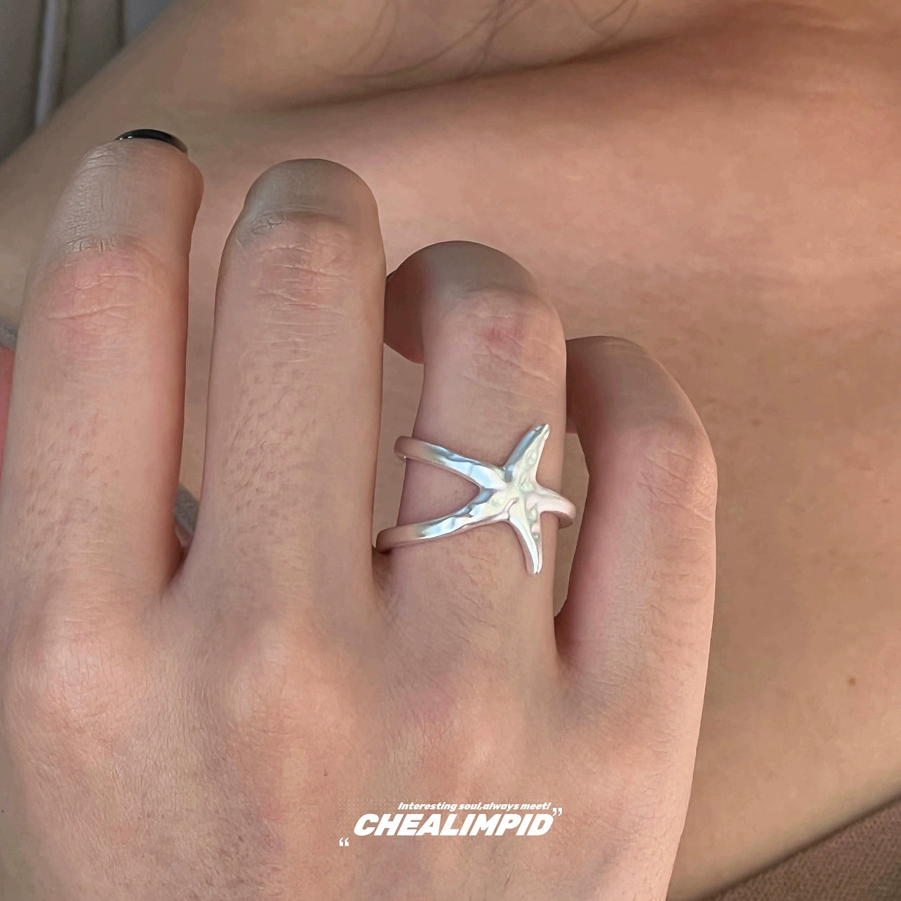 Irregular Starfish Metal Matte Open Ring