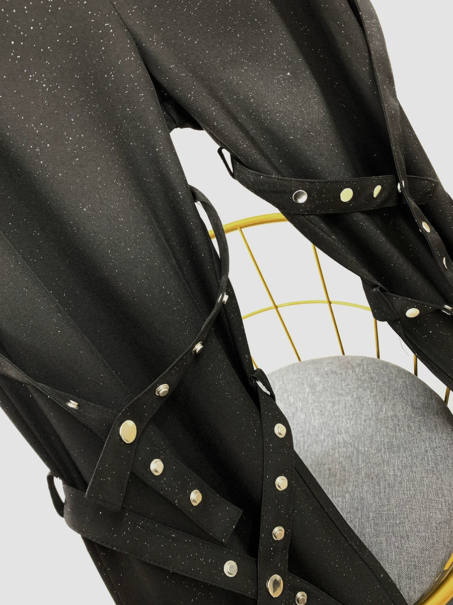 Pantaloni a bandage svasati Glitter Starry 