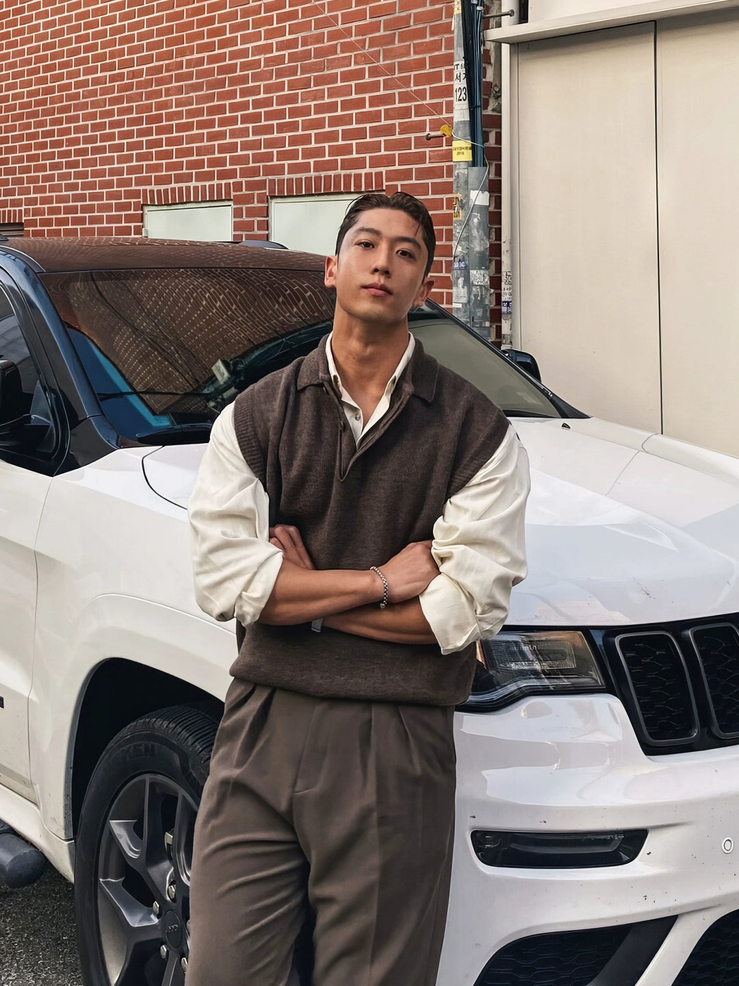 Polo Collar Knit Vest