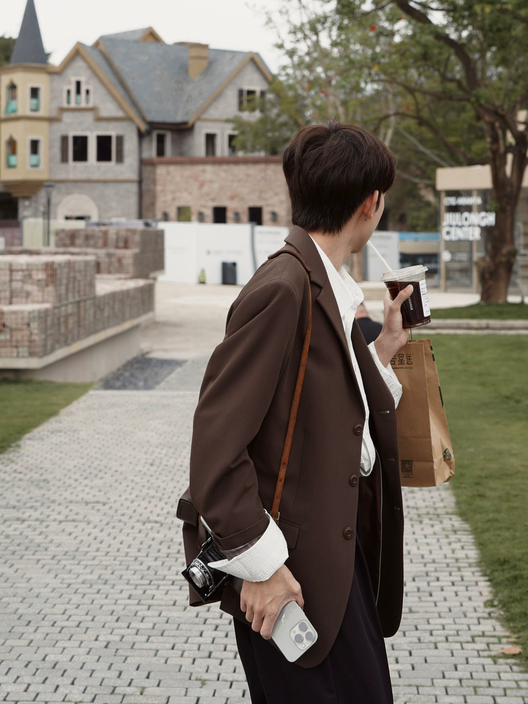 Veste décontractée à manches longues ample 