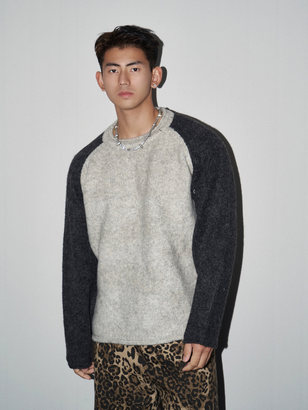 Raglan Oversized Strik Sweater Løs Pasform 