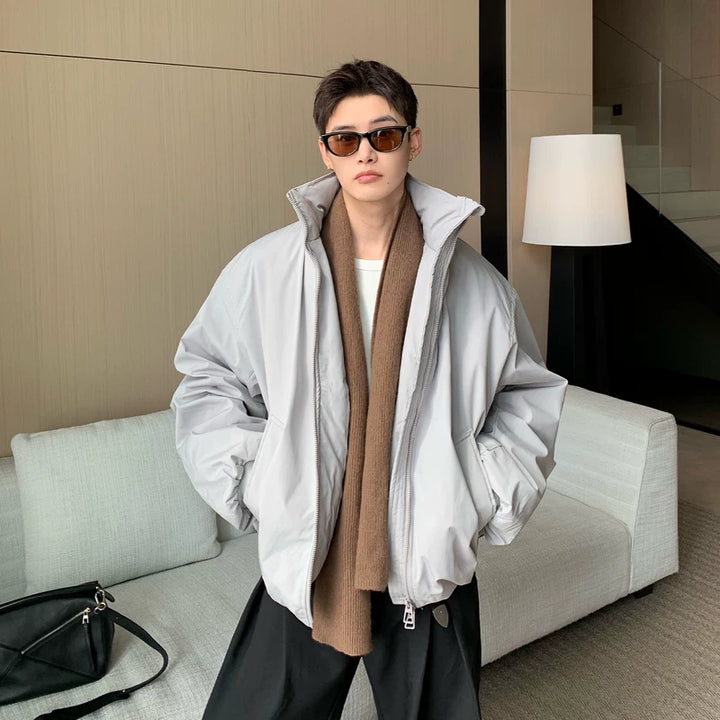 Staande kraag dubbele rits katoen bomberjack 