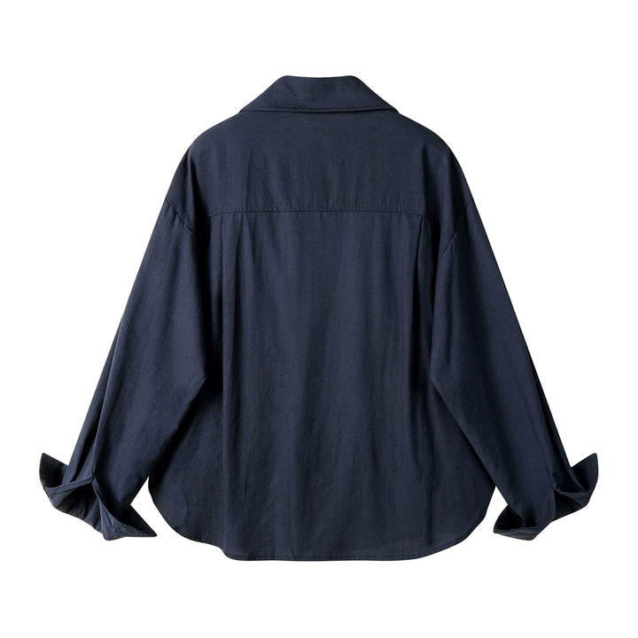 Loose Polo Collar Button Shirt