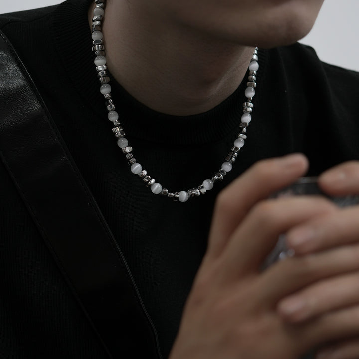 Cat's Eye Stone Beaded Necklace