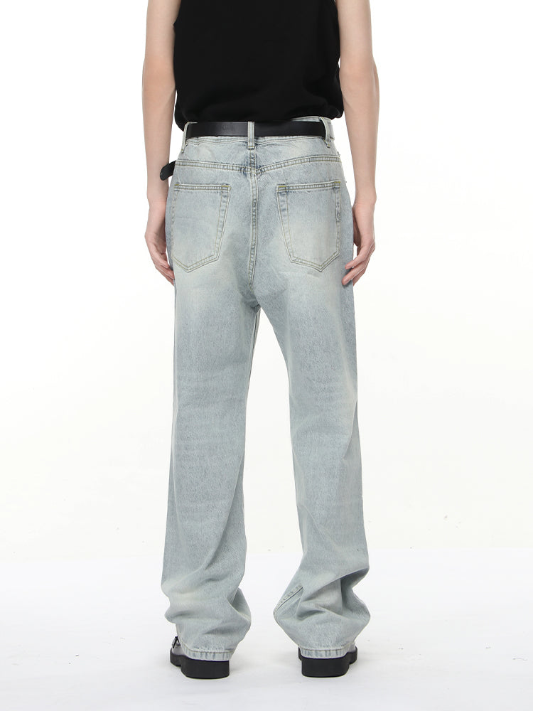 Blue Slim-Fit Straight Jeans