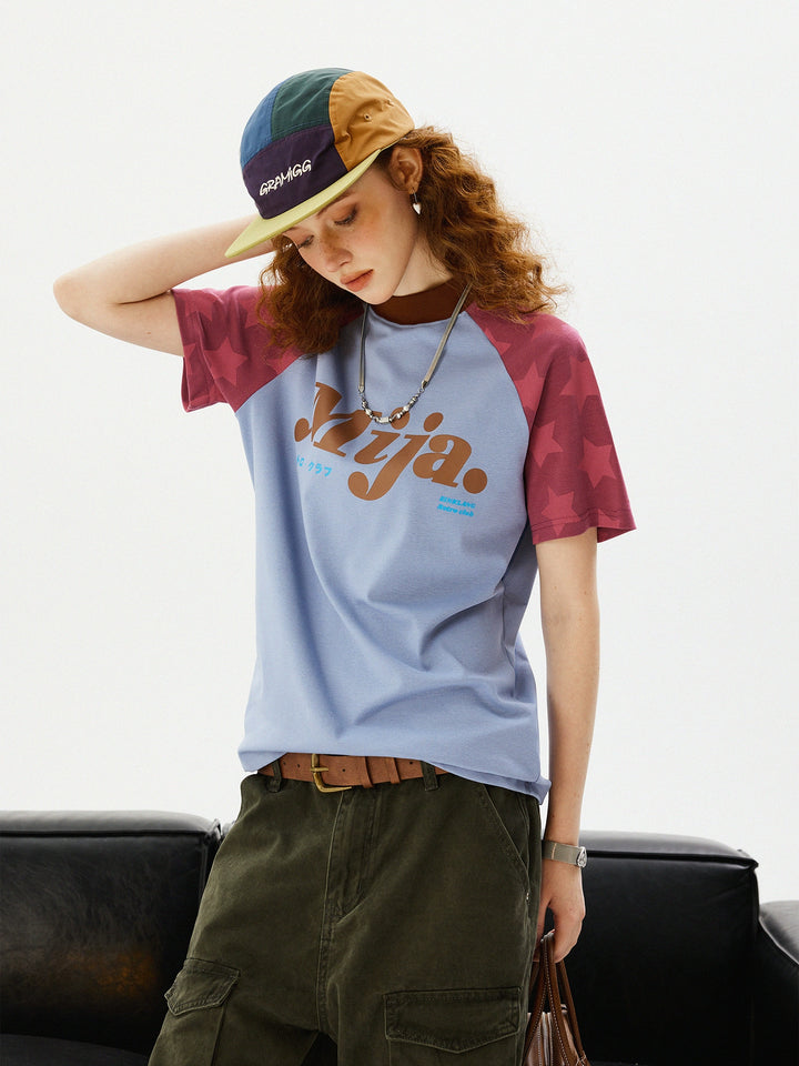 Camiseta de Manga Curta Raglan Retro Star 