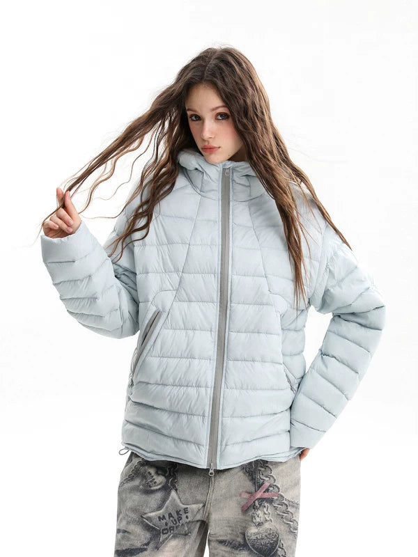 Chaqueta acolchada de plumón de pato con capucha ligera 
