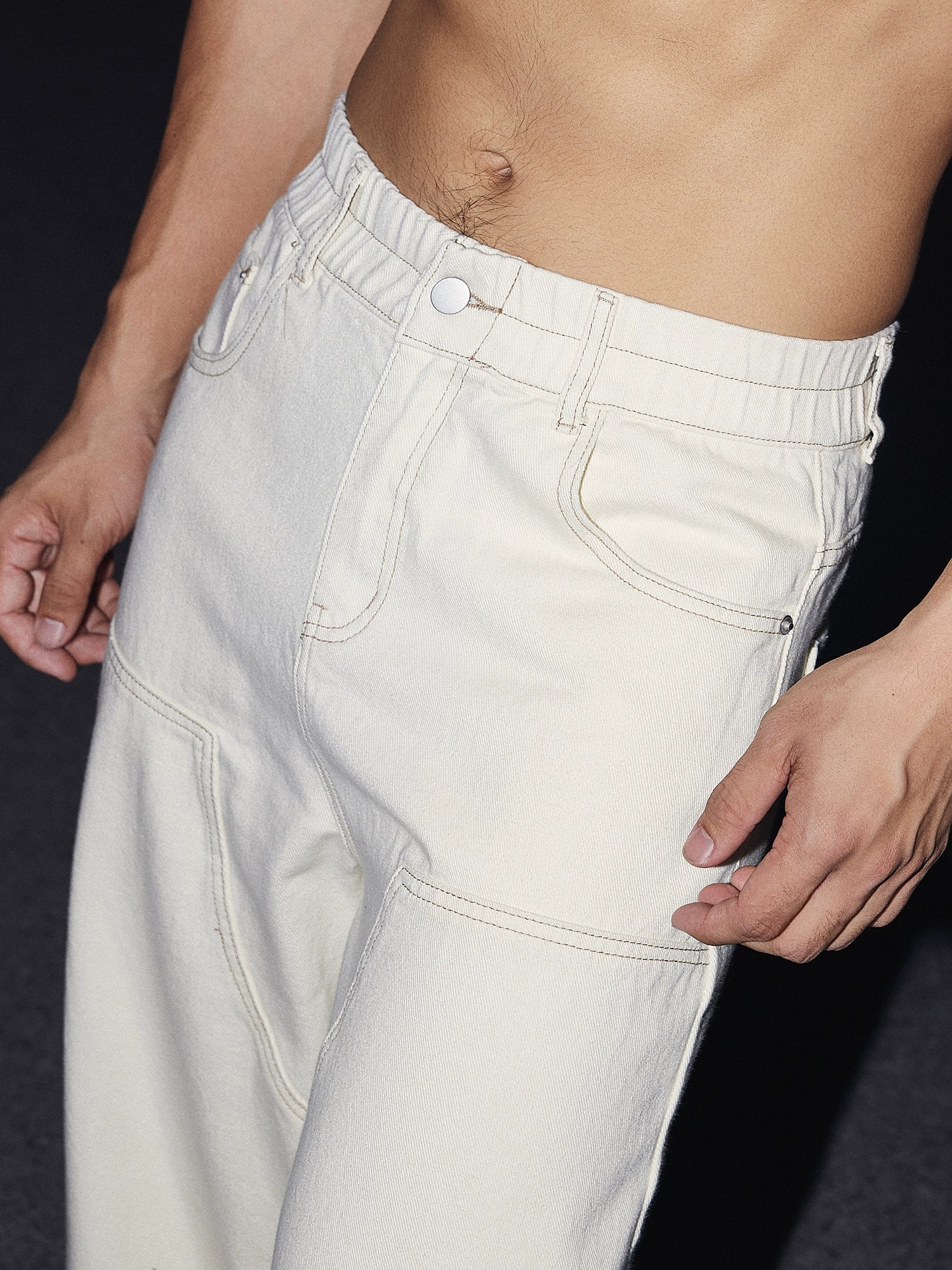 Schwere Textur Weite Arbeitsbekleidungs-Hosen 