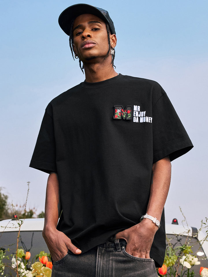 ベルクロパッチショートスリーブプルオーバーTシャツ 