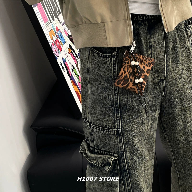 Bolsa de Cadeia de Cintura com Contas de Estampa de Leopardo 