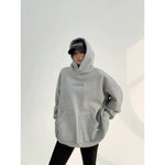 Embroidery Plush Distressed Hoodie