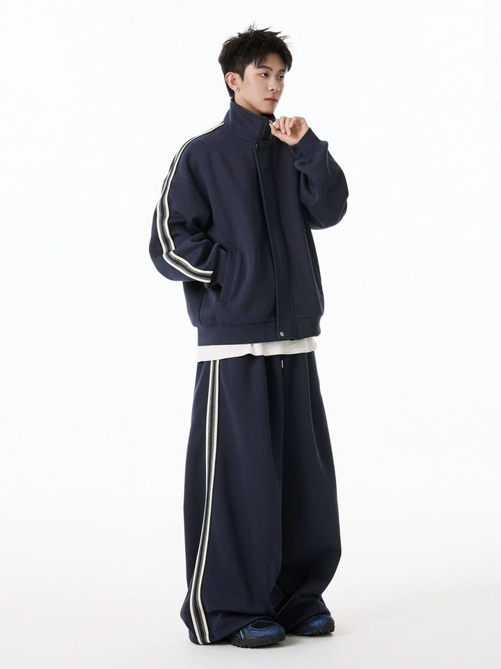 Retro Striped Zip Jacket and Pants