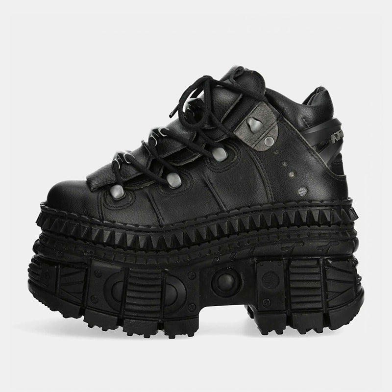 Gothic Platform Rivet Chunky Motorcycle Boots