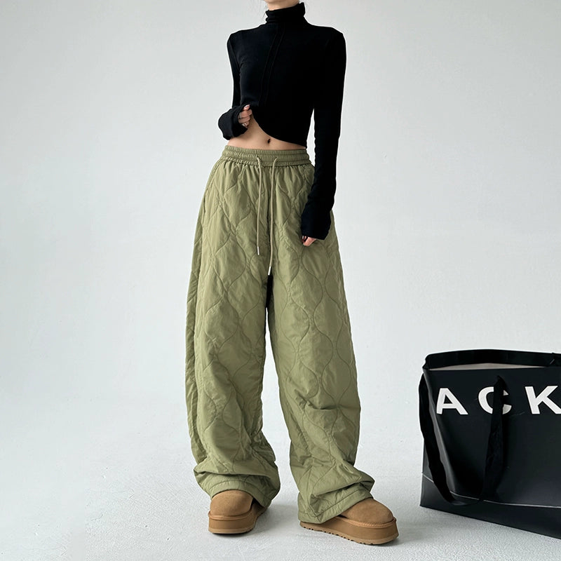 Thickened Quilted Loose Drawstring Pants