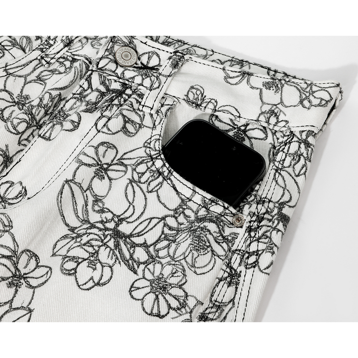 Floral Print High Waist Wide Leg Pants