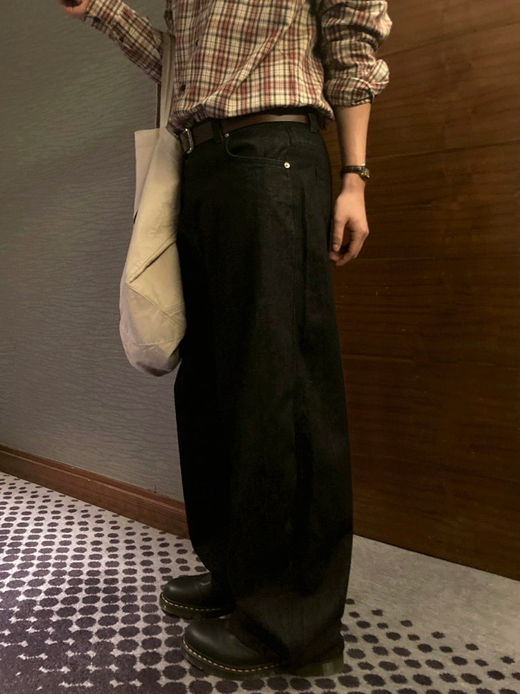 Wide-Leg Straight Jeans