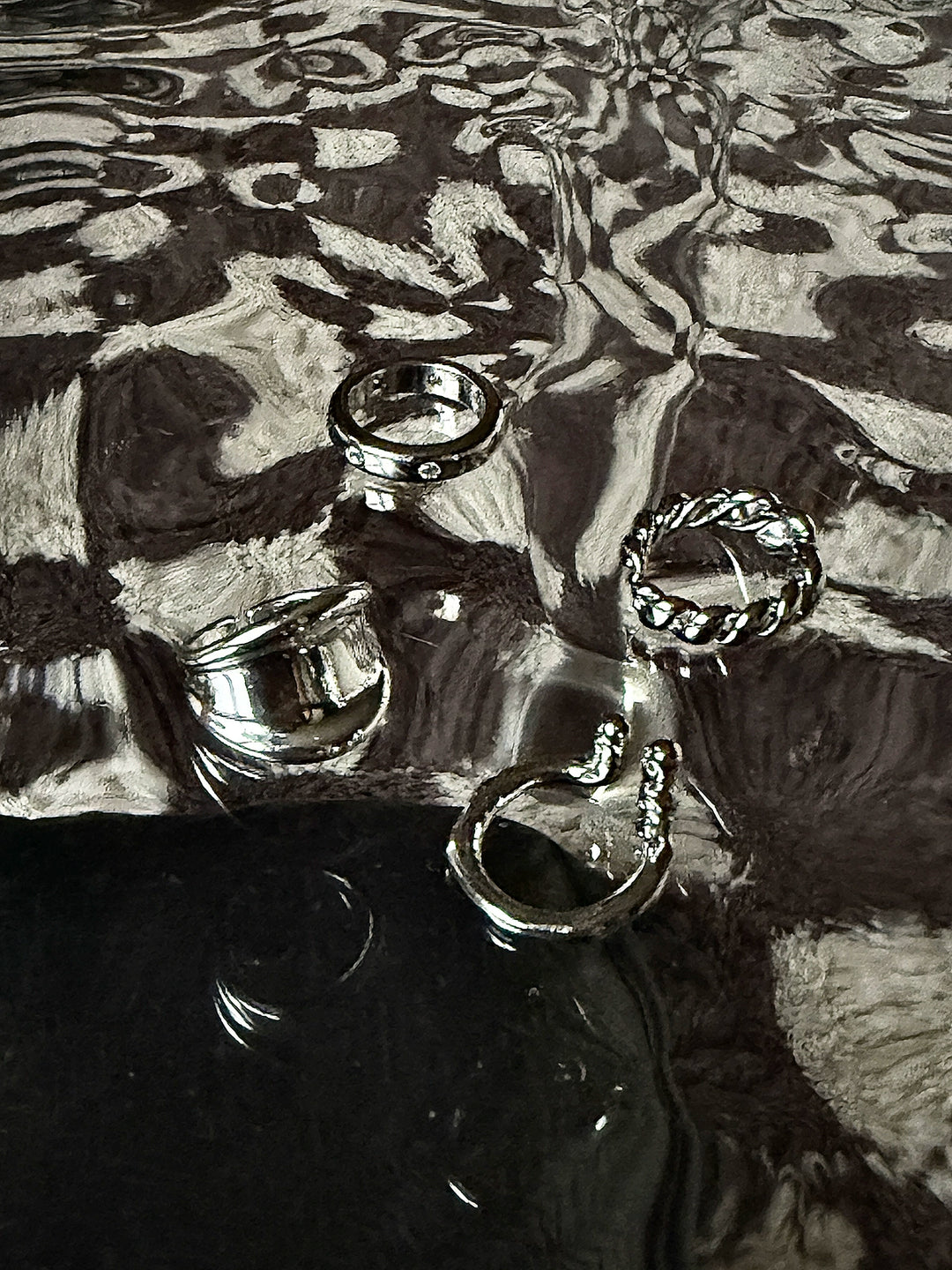 Metallring Set, Enkel japansk koreansk stil 
