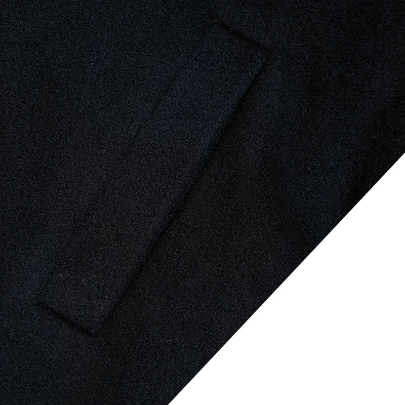 Diamond Accent Shoulder Padded Wool Coat