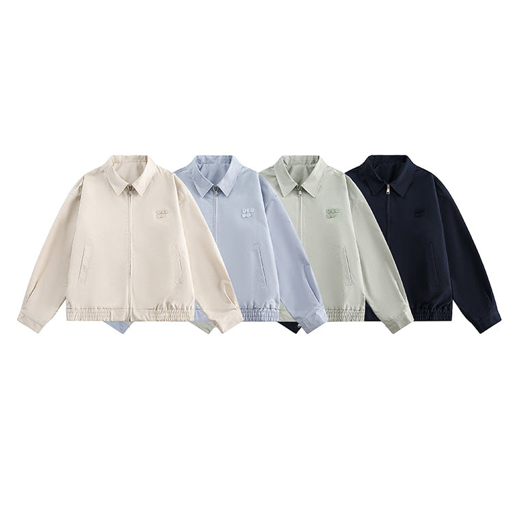 جاكيت فضفاض بسحاب على الياقة 