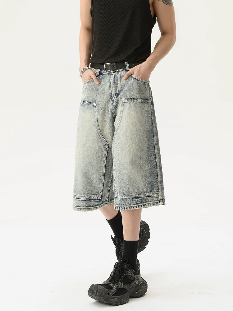 Relaxed Fit Straight Denim Shorts