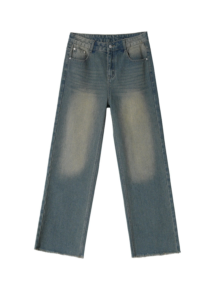 Distressed Loose Fit Washed Jeans Pants