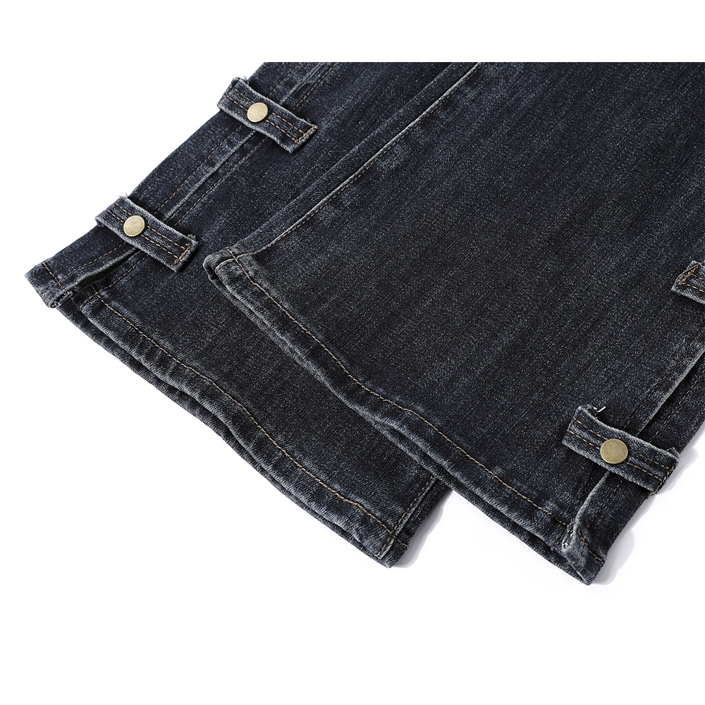 Retro Slim Fit Flared Jeansy w kształcie podkowy 