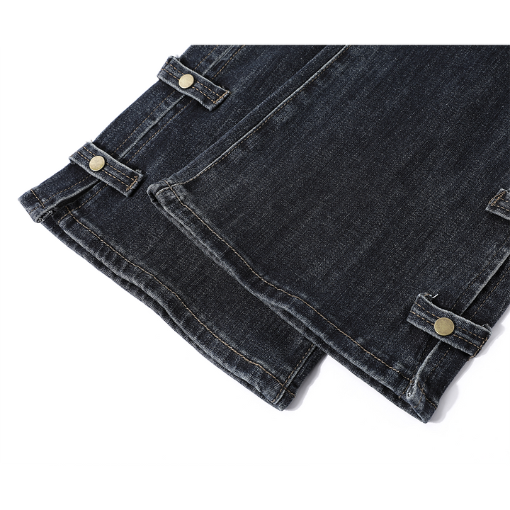 Retro Slim Fit Flared Jeansy w kształcie podkowy 