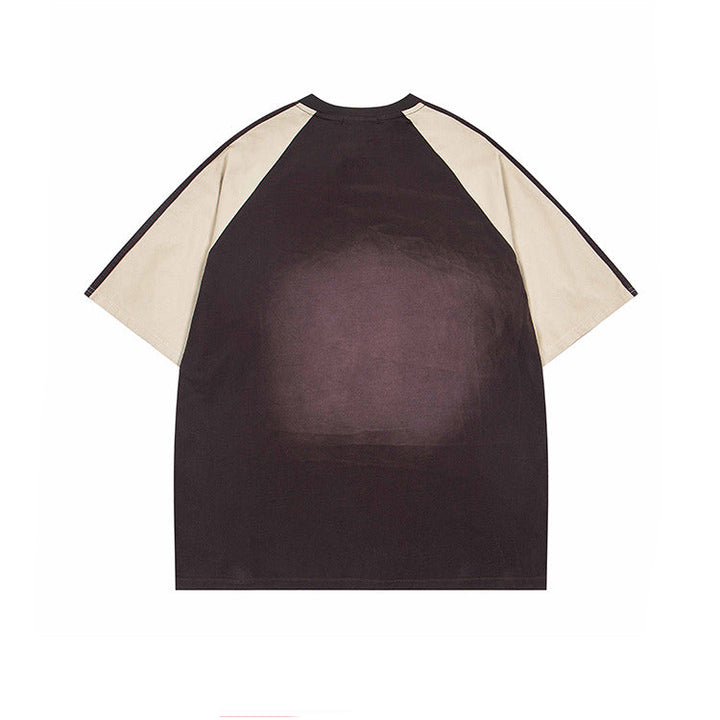 Print Raglan Short-Sleeved Pullover
