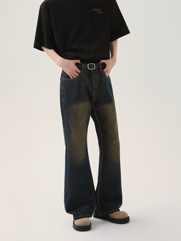 Jeans slim évasés rétro délavés 