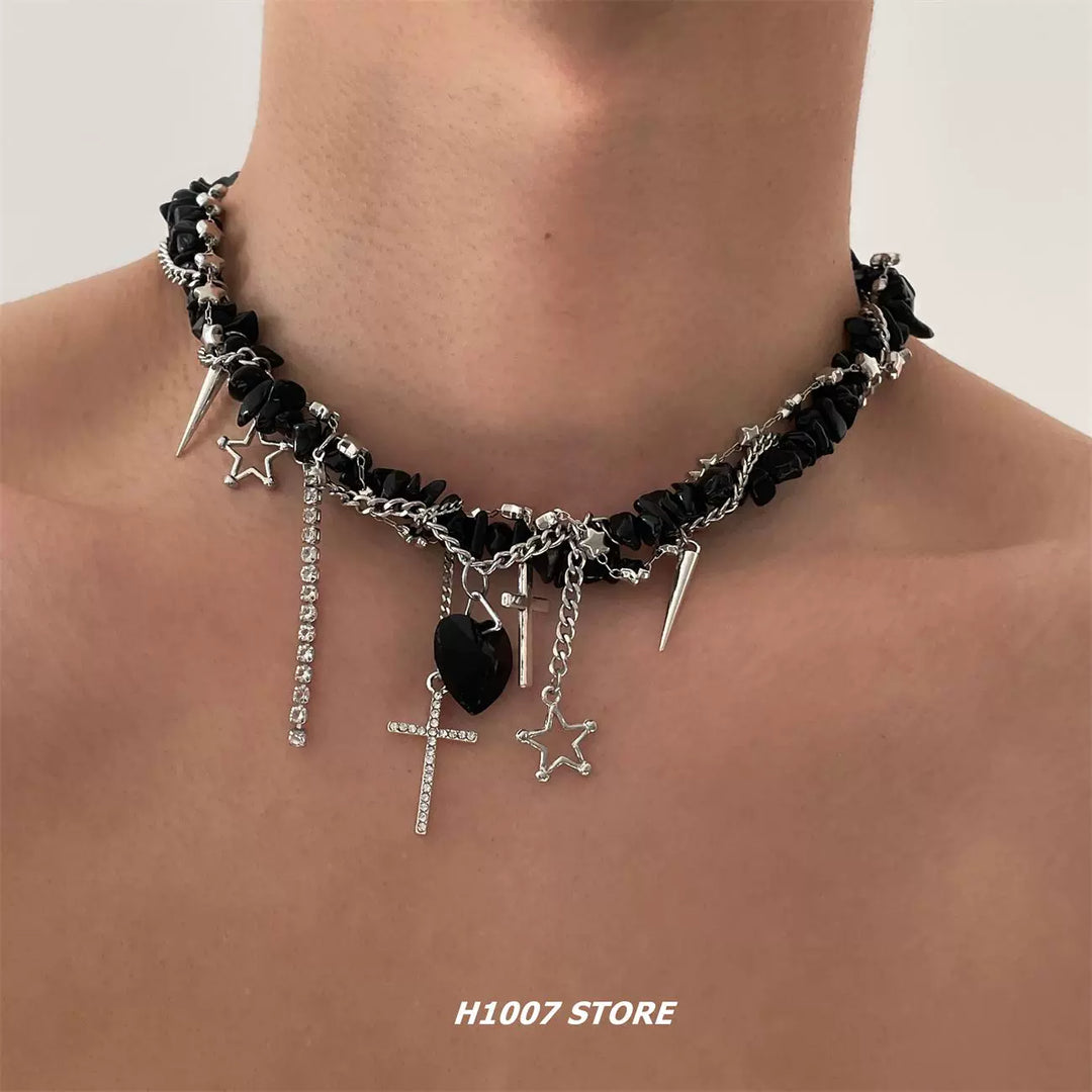 Multi-Layer Choker with Star Pendant