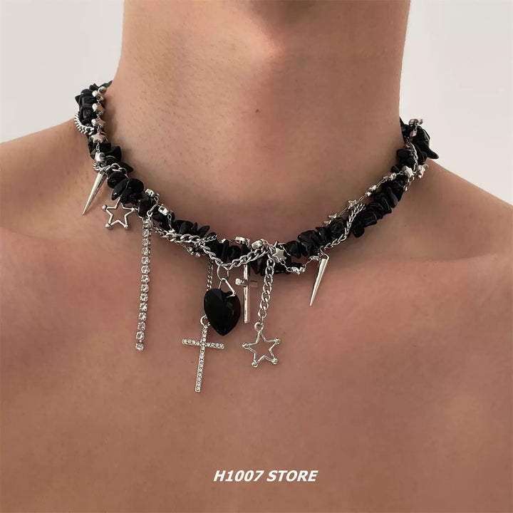 Multi-Layer Choker with Star Pendant