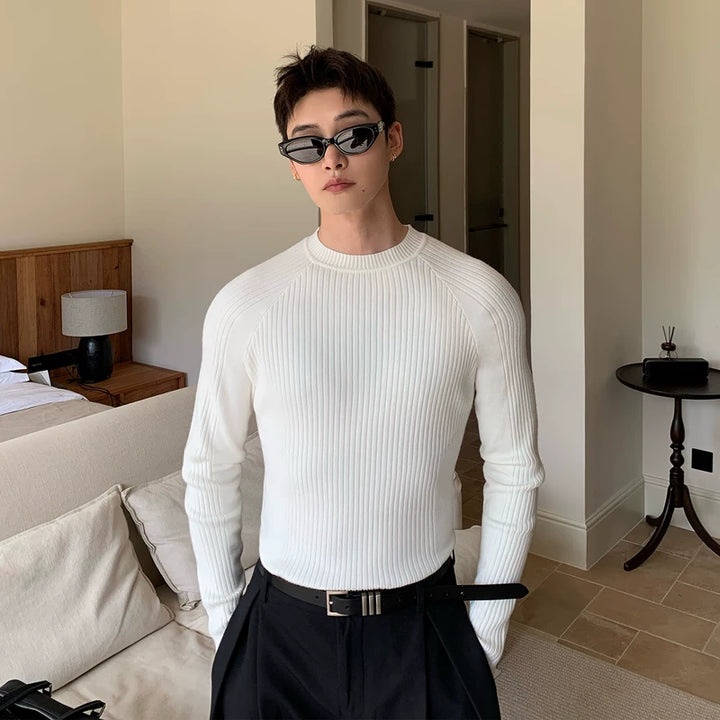 Pull en tricot côtelé ajusté 