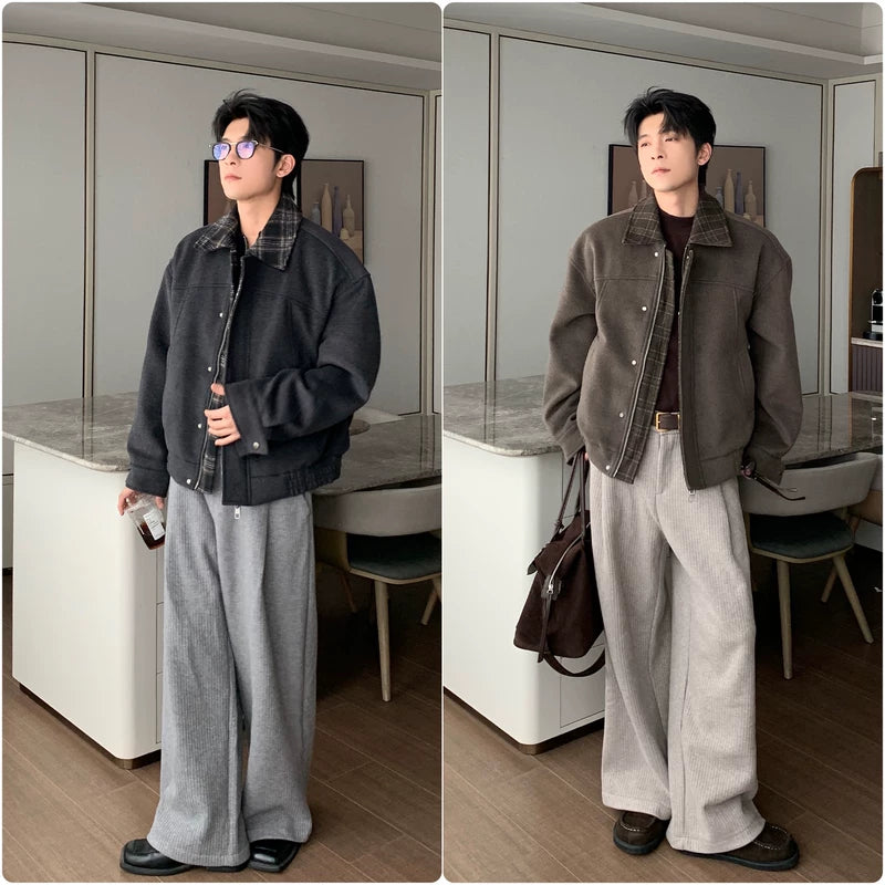 Wool Lapel Insulated Cotton-Padded Jacket