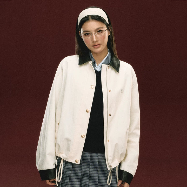 Stand-Collar Button Front Coat