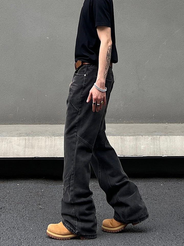 Dark Grey Straight-Leg Jeans