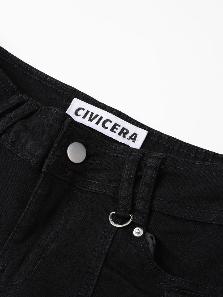 Denim Cargo Workwear Shorts Hot Pants