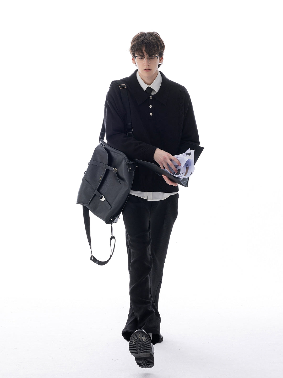 Loose-fit Lapel Sweater