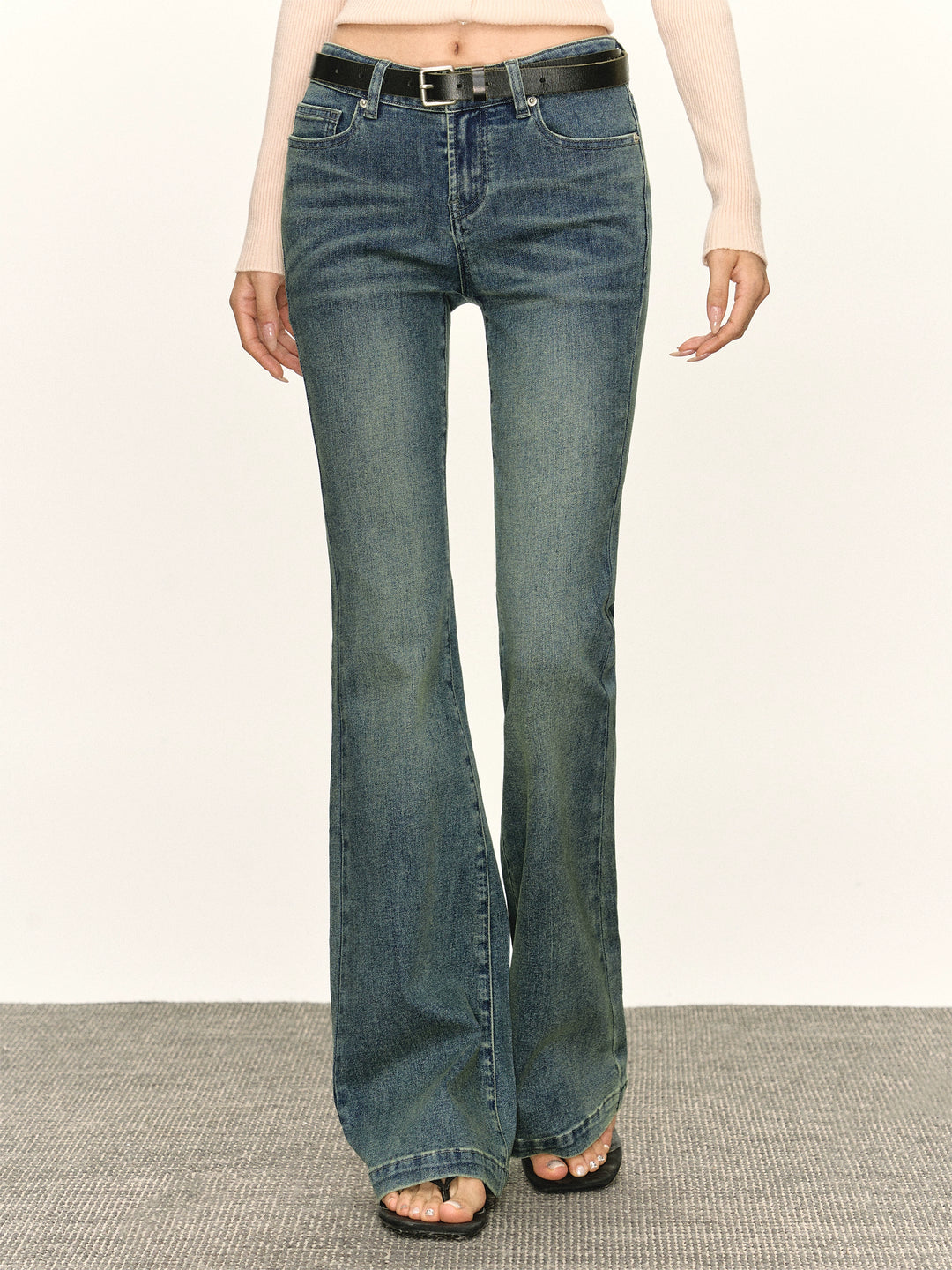 Retro Flared Slim Fit Jeans Pants
