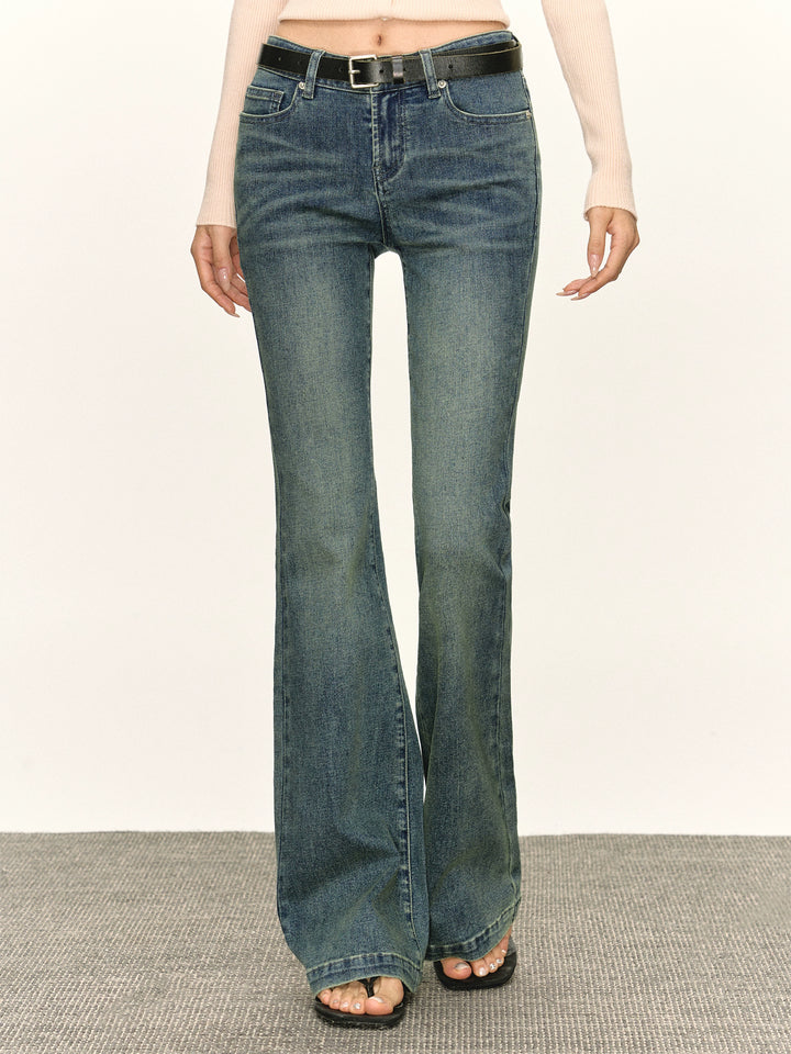 Retro Flared Slim Fit Jeans Pants