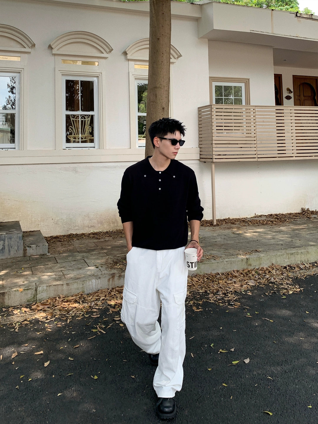 Loose Long Sleeve Lapel Pullover