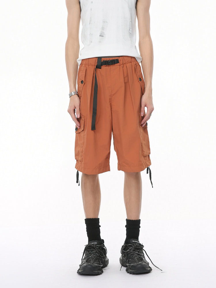 Pantalones cortos cargo ajustables y casuales con cintura 