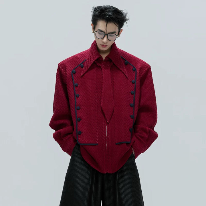 Double-Breasted Knit Shirt