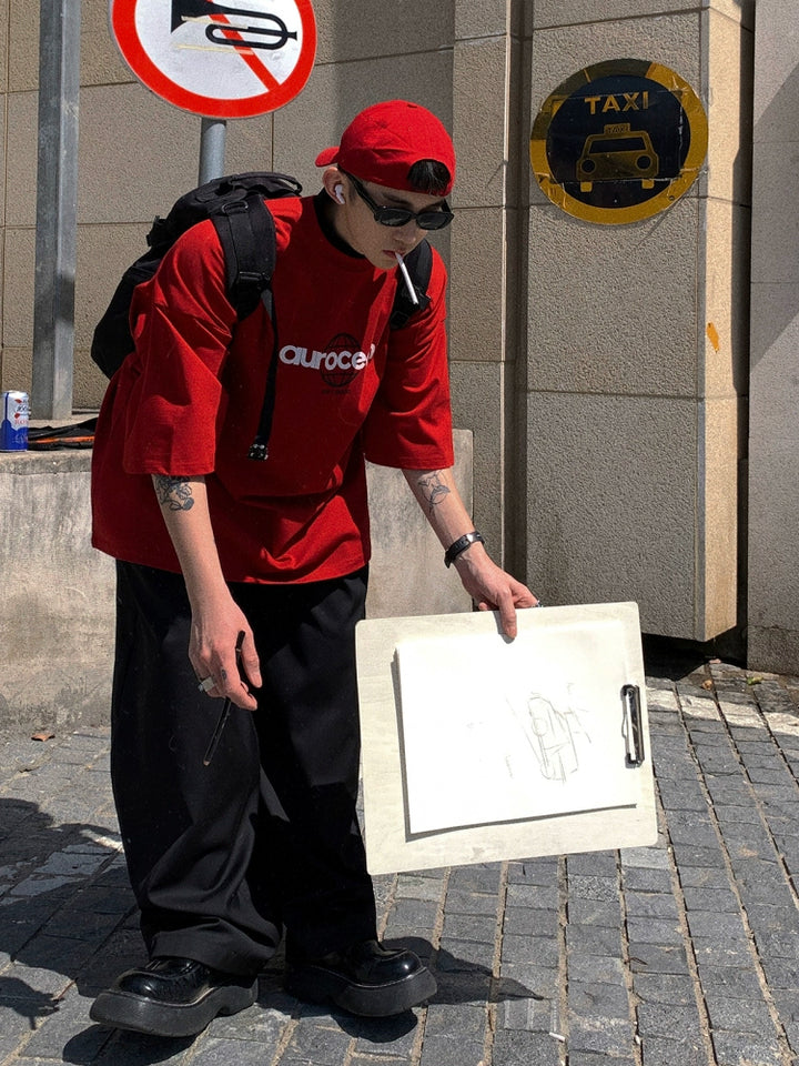 T-shirt a maniche corte in cotone pesante e vestibilità ampia 