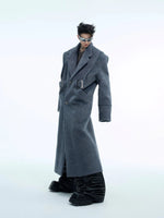 Metal Buckle Long Wool Coat