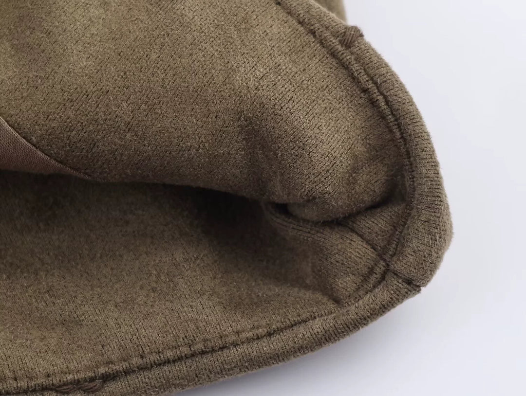 Suede Texture Embroidered Bomber Jacket