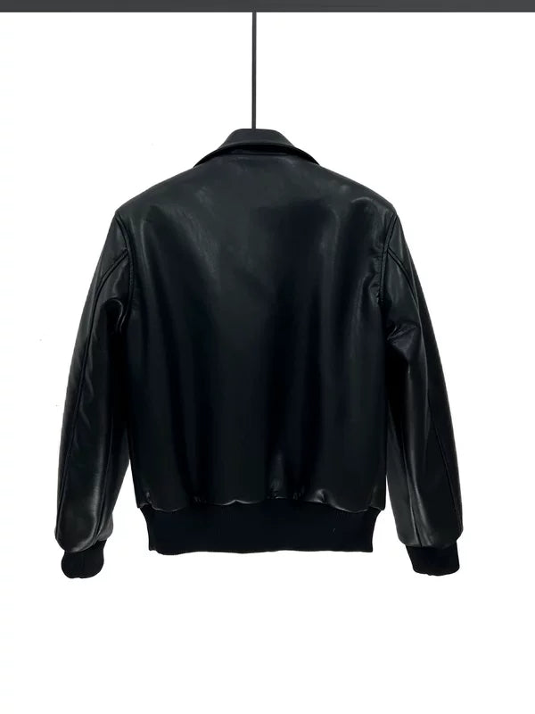 Veste courte en cuir PU matelassé pour moto 