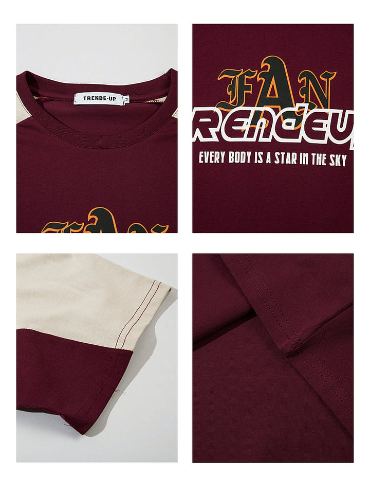 Loose Fit Contrast Stitch T-Shirt