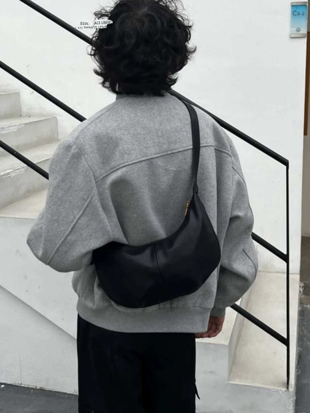 Black Leather Shoulder Bag